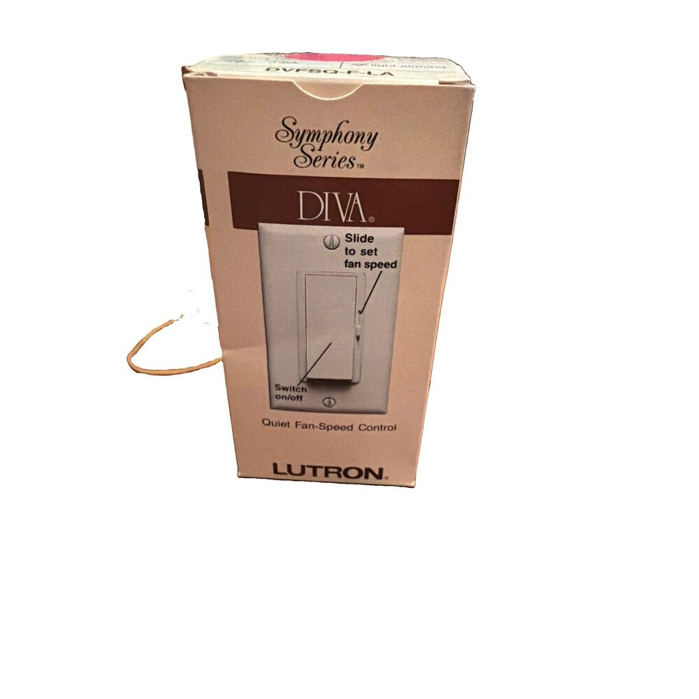 LUTRON DVFSQ-F-LA DIVA 1.5A 3-SPEED CEILING FAN CONTROL LIGHT ALMOND NEW